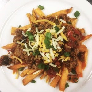 CHILI CHEESE SWEET POTATO FRIES